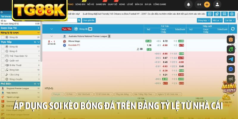 Áp dụng soi kèo bóng đá trên bảng tỷ lệ từ nhà cái