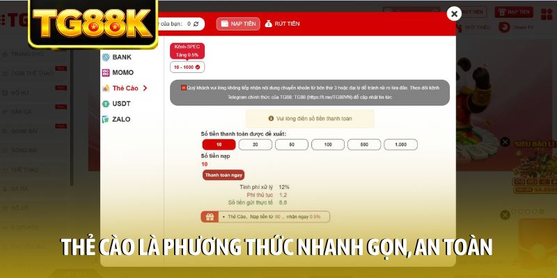 Thẻ cào là phương thức nhanh gọn, an toàn